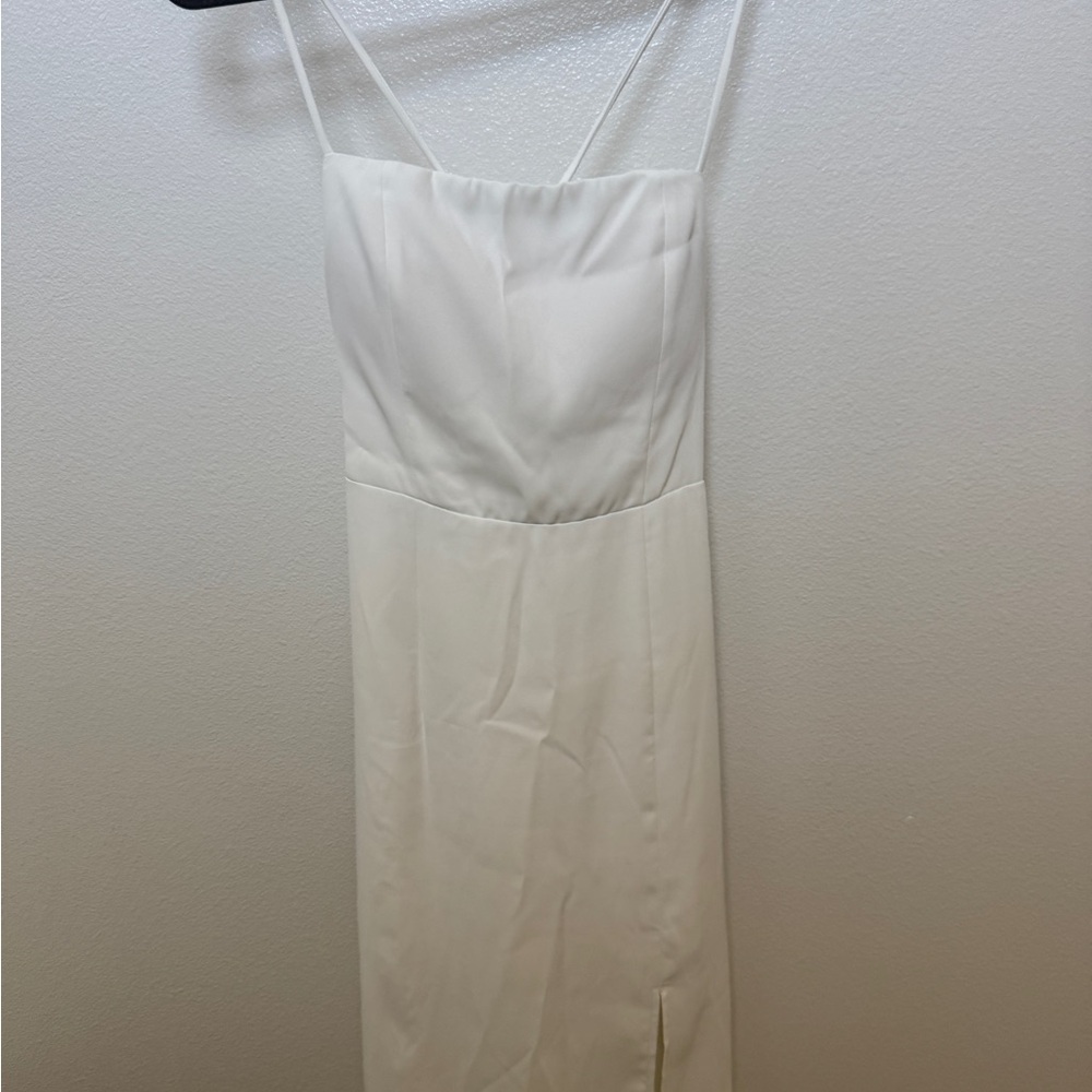 B-Long Boutique Strapless White Dress